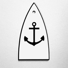 GUITAR TRUSS ROD COVER - Engraved Etched - ESP LTD - ANCHOR Boat Ship Sea White