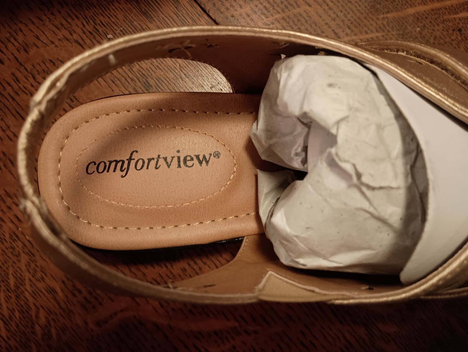 Comfortview Jordyn Sling Women's Shoes Size 8.5 W Gold New In Box 8 1/2 