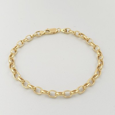 585 Gold Armband 19,5cm Anker Oval NEU 14 Karat Gelbgold Ankerkette 3,4g - 4,5mm