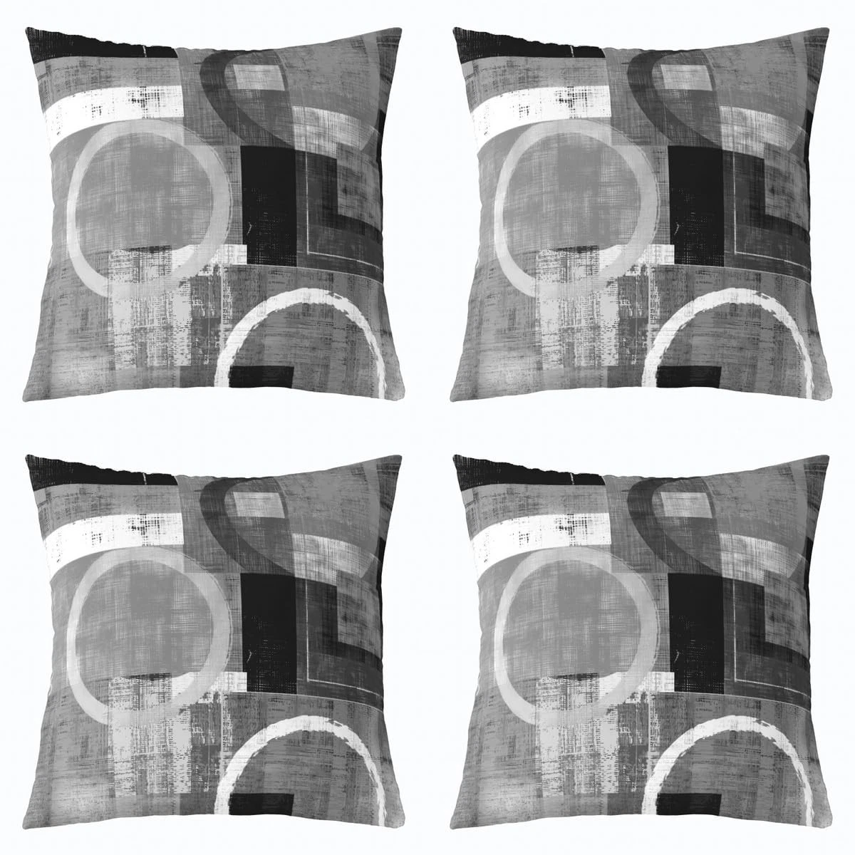 Gray Modern Grid Throw Pillow Covers 16x16 Inch Set of 4 Geometric Simple Sty...