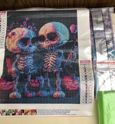 Diamond Dotz Painting Unfinished Skeletons Dots Art 20cm x 25cm