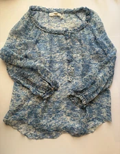 Étoile Isabel Marant Silk Blouse Multicolor Blue Sz 38