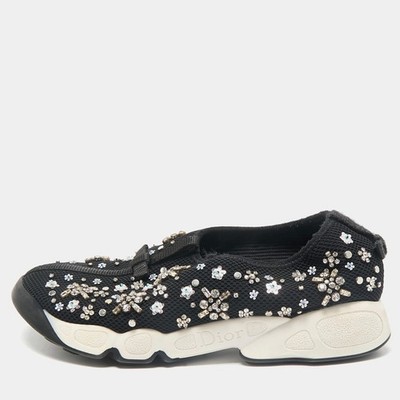 Dior Sneaker schwarz Mesh Fusion Slip On Größe 38