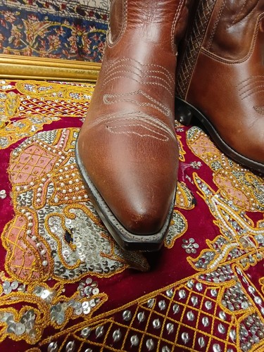 Womens COLE HAAN COUNTRY F2025 Brown Leather Cowboy Western Boots US Size 9.5 B - Picture 8 of 19