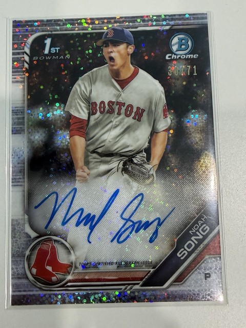 2019 Bowman Draft Noah Song Chrome Auto 1st Prospect Refractor /71 Red Sox