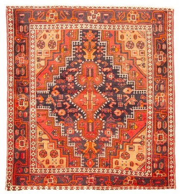 Traditional Vintage Hand-Knotted Area Rug 4'9'' x 5'3'' Oriental Wool Carpet