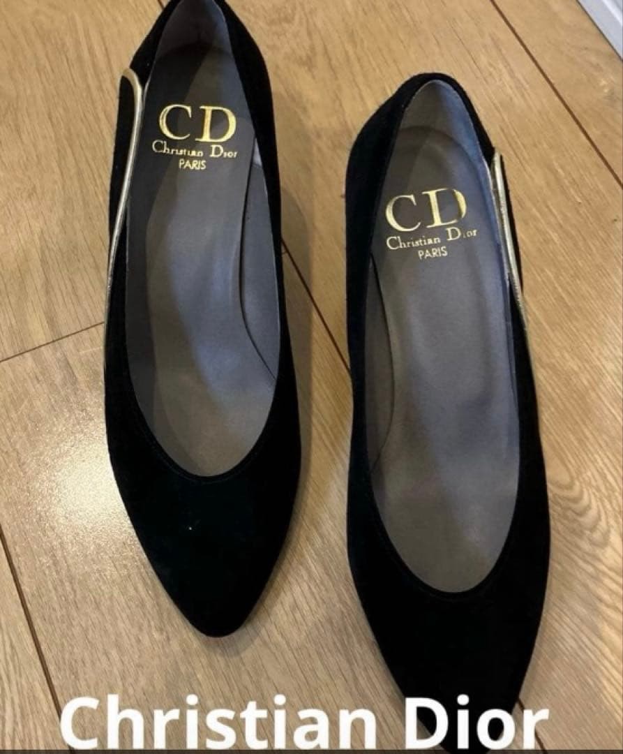 Christian Dior Pumps Heel Suede Black EU34.5/US4.5 116627c