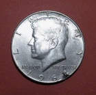 1964 Silver Kennedy Half Dollar Mint Error - Cracked Planchet - Cleaned
