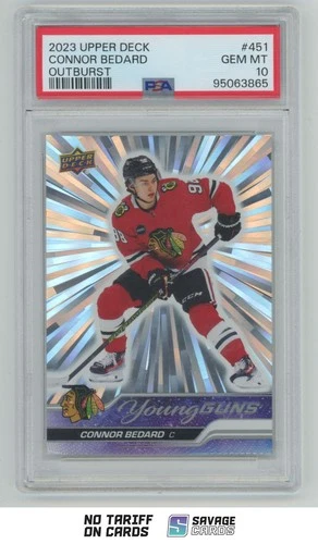2024-25 Upper Deck Young Guns Outburst Connor Bedard PSA 10 #451 Chicago