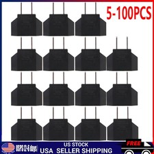100pc/set EU Euro Europe to US USA Power Jack Wall Plug Converter Travel Adapter