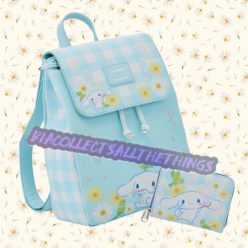 NWT LOUNGEFLY Hello Kitty SANRIO Cinnamoroll Mini Backpack && Wallet BUNDLE 🌼