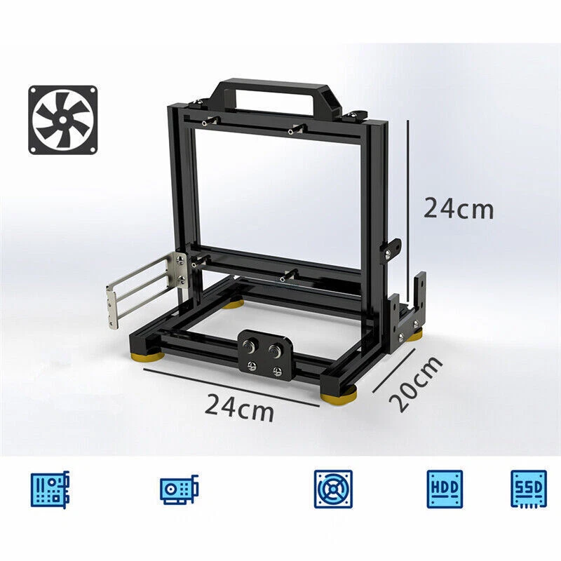 Stock! Open Frame ITX PC Aluminum Computer Mini Cooling Case  Case Steel SFX - Image 3 of 4