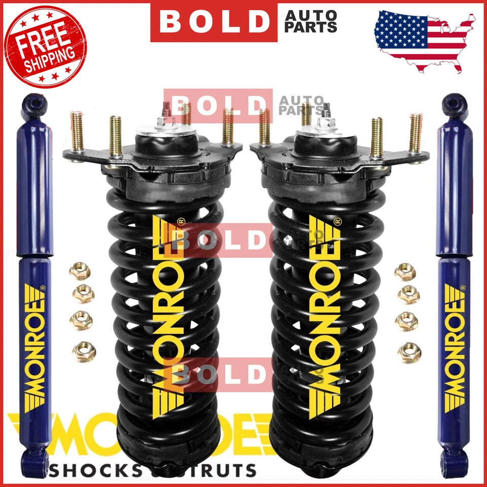 Kit completo de apoio de suspensão dianteiro e amortecedores traseiros Monroe 4 peças conjunto para Jeep Liberty - Imagem 2 de 4