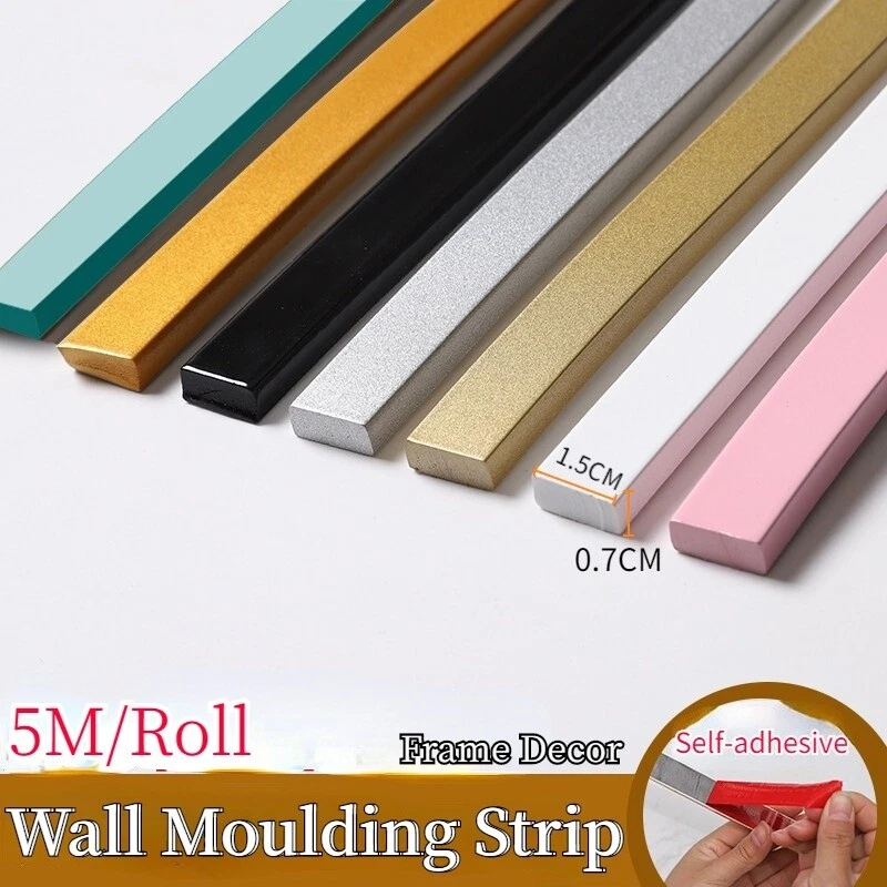 5M Self-adhesive Wall Moulding Strip Frame Sticker Flat Background Edge Trim