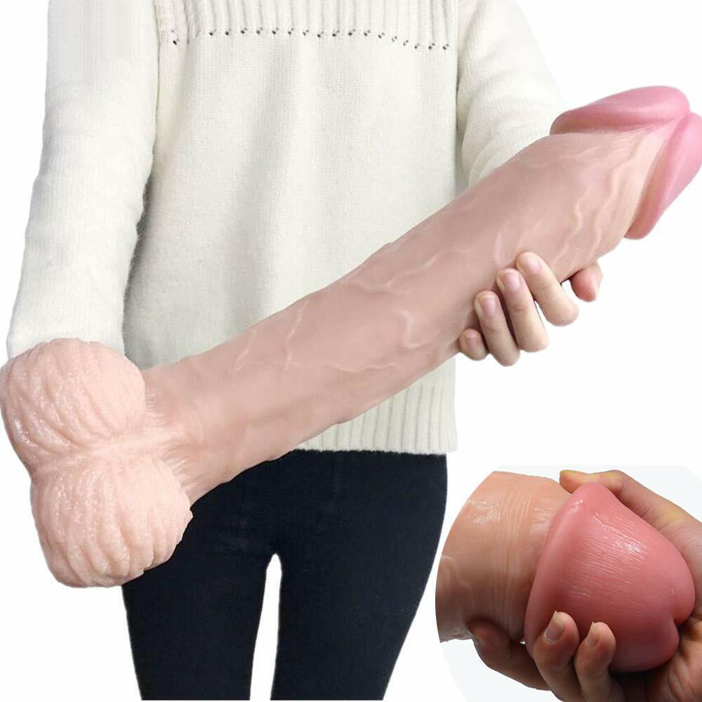 12 Inch Huge Flesh Dildo-Strong Suction Cup Realistic-Sex-Vibrator-Penis-Toy eBay