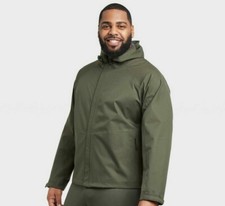 All Motion Mens Hoodie Jacket Full Zip Olive Green M Pockets Thumb Holes Tech