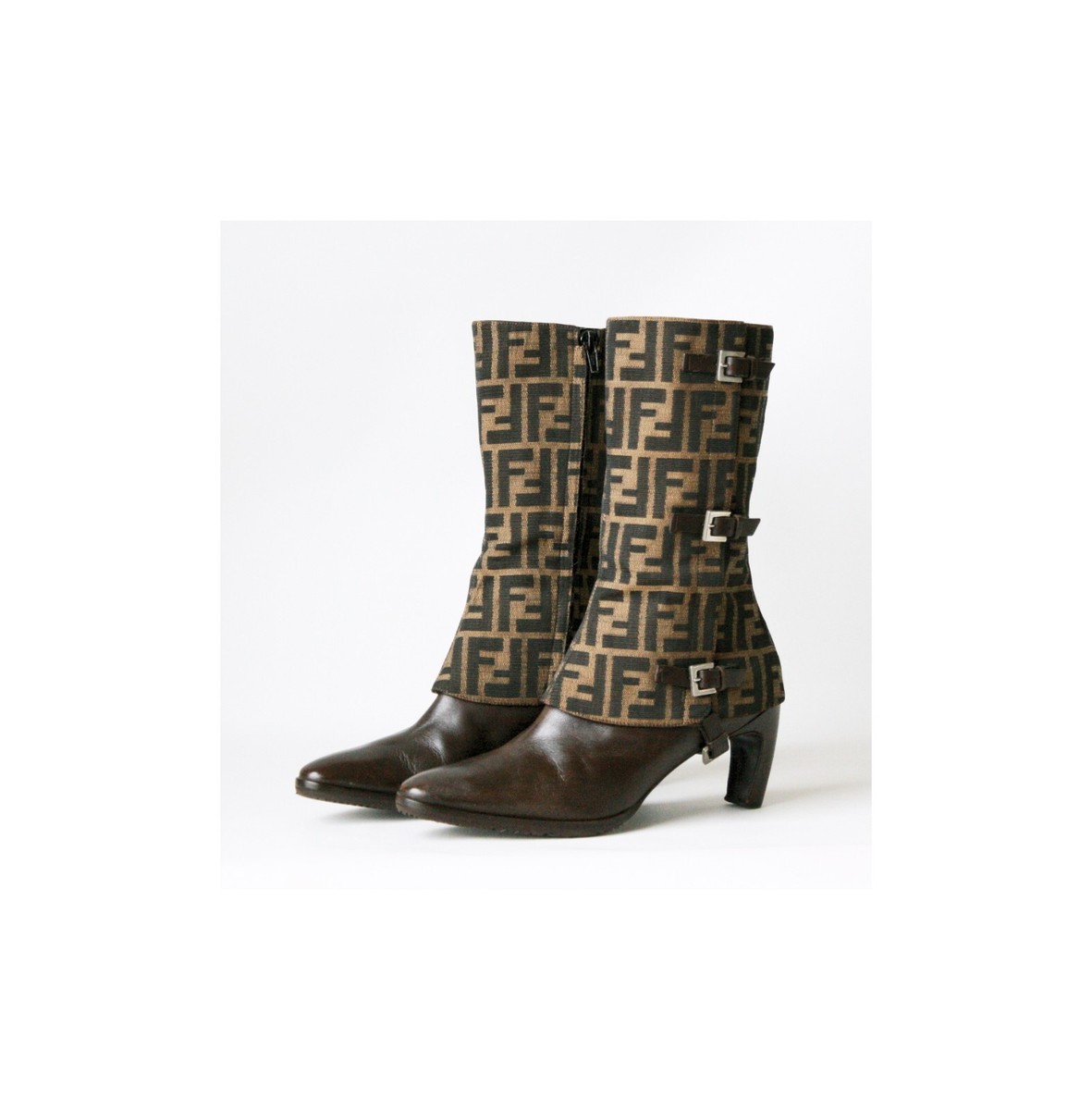 FENDI Zucca FF Pattern Buckle Ankle Boots,Shoes | eBay