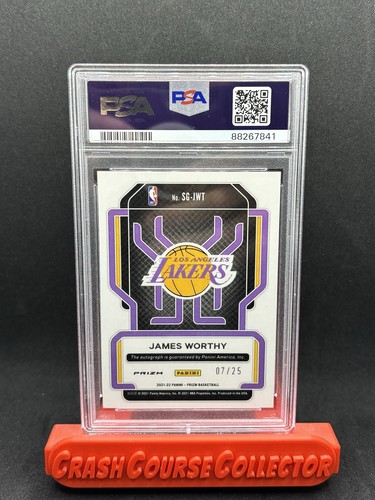 2021 Prizm James Worthy Auto /25 MOJO PRIZM PSA 9 / 10 AUTO - Picture 2 of 2