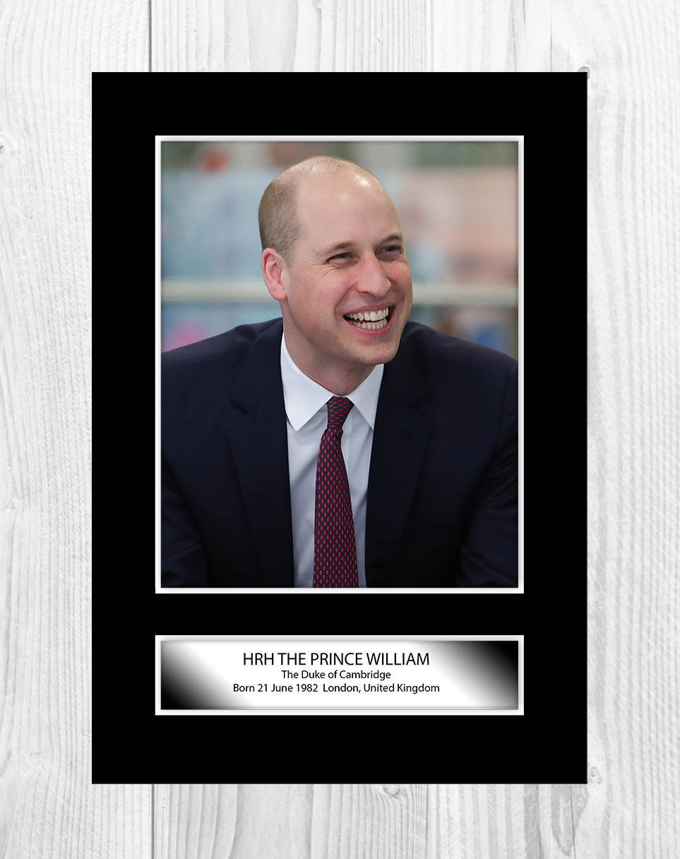 Prince William HRH A4 reproduction picture poster with choice of frame