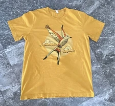 Scissor-Tailed Flycatcher Bird BELLA+CANVAS T-SHIRT SIZE L mustard yellow 70s