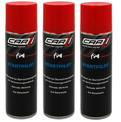 3 x 250ml [17,07€/L] CAR1 Startpilot Starthilfespray Motor Starthilfe CO3605