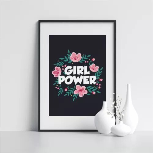 Girl Power Modern Wall Art Prints Home Typography Poster Home Wall Art