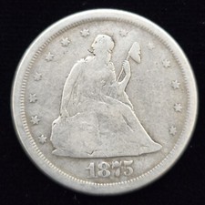 1875-S Silver Twenty Cent Piece - 20C - Nice Circulated Type Coin