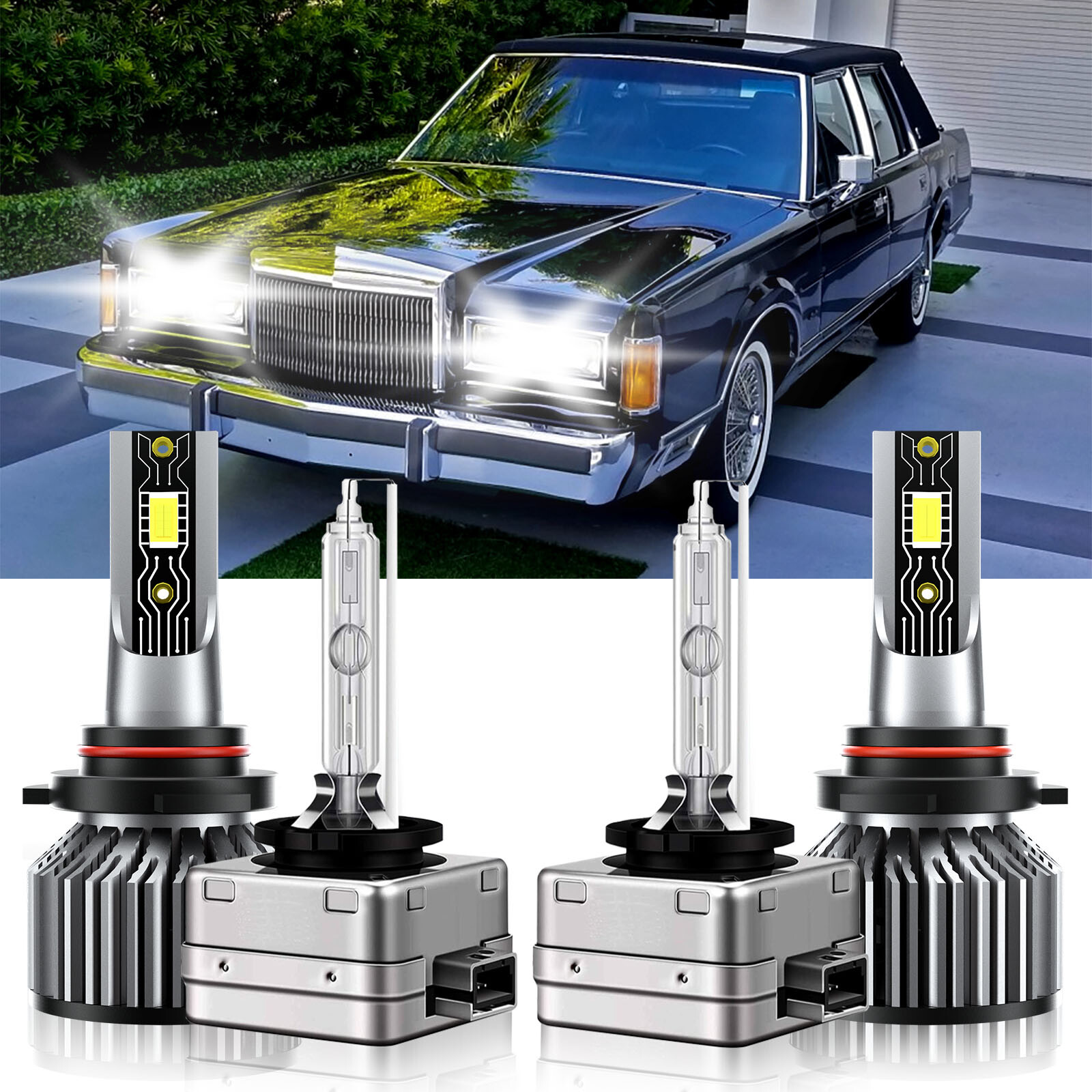 9005+D1S LED HID Headlight CSP Bulb High&Low Beam For Lincoln Town Car 2003-2011