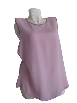 Top Camicia IT46 EU42 D40 Seta Lilla A-Line TAGLIE COME HAND Made in Italy