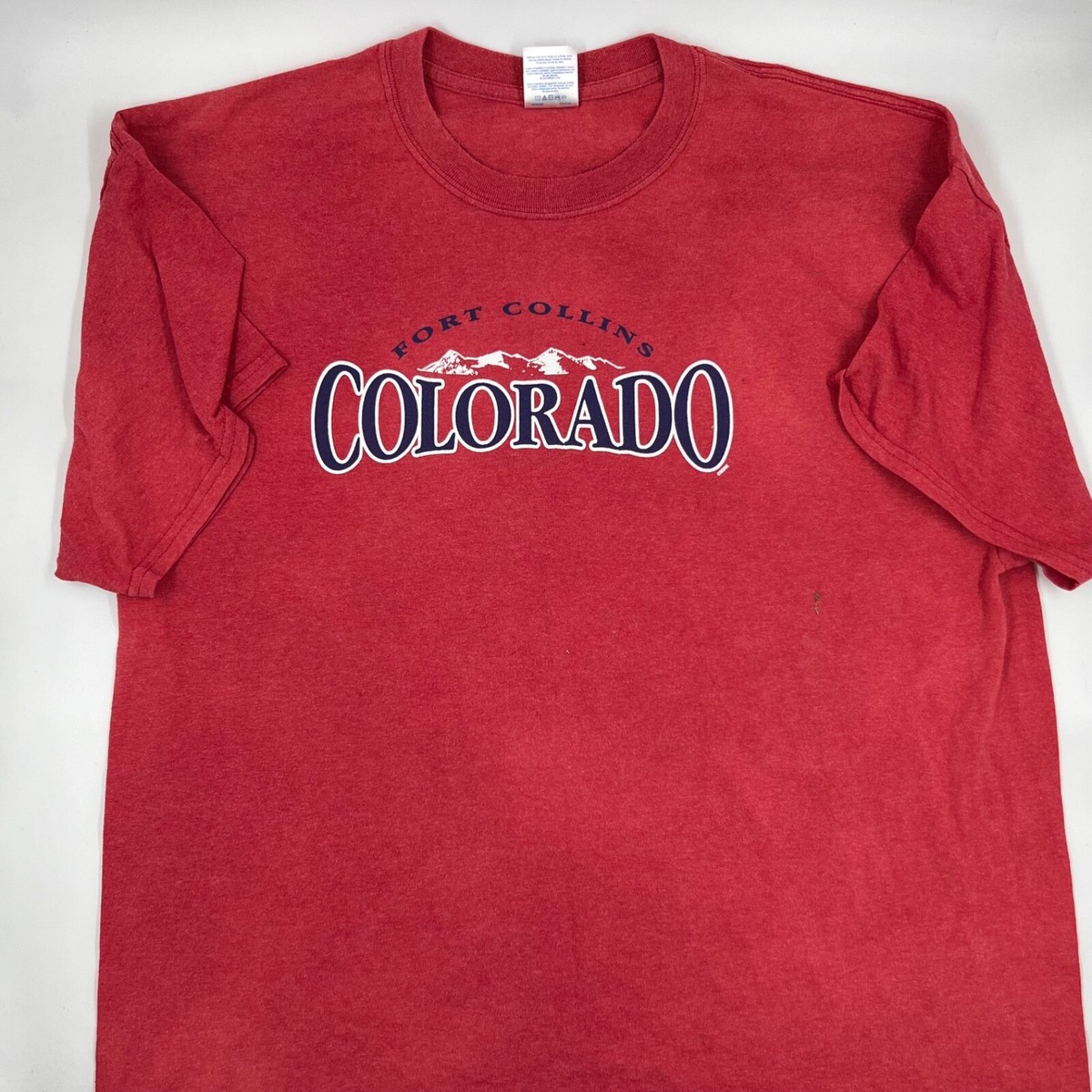Fort Collins Colorado Mens Tshirt Size XL Red Cotton Pullover Short Sleeve