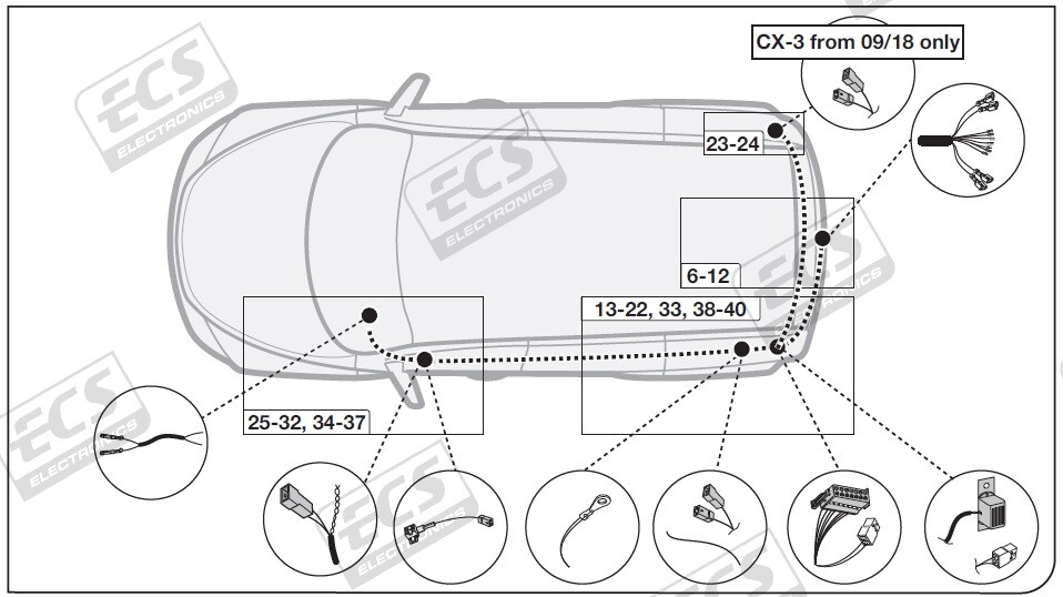 Mazda CX5 Tow Bar Wiring Apr 2017 Onwards (KF) 13 Pin DEDICATED Electrics eBay