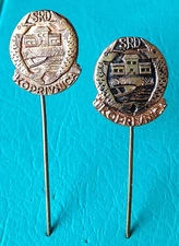 FISHING - CROATIA  Fishing Club KOPRIVNICA  - two vintage lapel pins KASUN 1960s