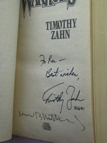 1st, signed by 2(author,cover artist), Warhorse by Timothy Zahn (1990, SF PBO) - Picture 4 of 4
