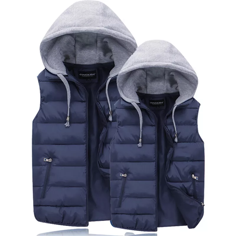 Mens Body Warmer Gilet Hoodie Hooded Contrast Hood Sleeveless Jacket  Waistcoat ^ | eBay