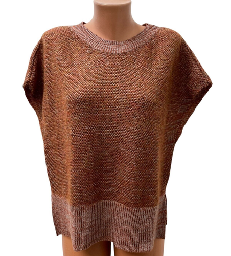 OSKA Gr. 1 - L / XL Damen Pullover Braun 92% SCHURWOLLE Wolle Relaxed Rundhals