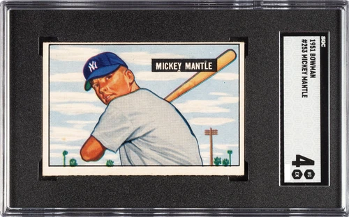 Mickey Mantle 1951 Bowman #253 New York Yankees HOF Rookie SGC 4