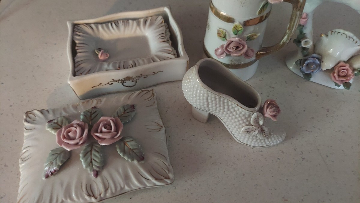 ceramic pink rose figures | eBay