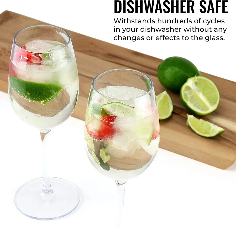 CORK GENIUS Unbreakable White Wine Glasses Tritan Plastic Dishwasher Safe 4 PK - Image 4 of 4