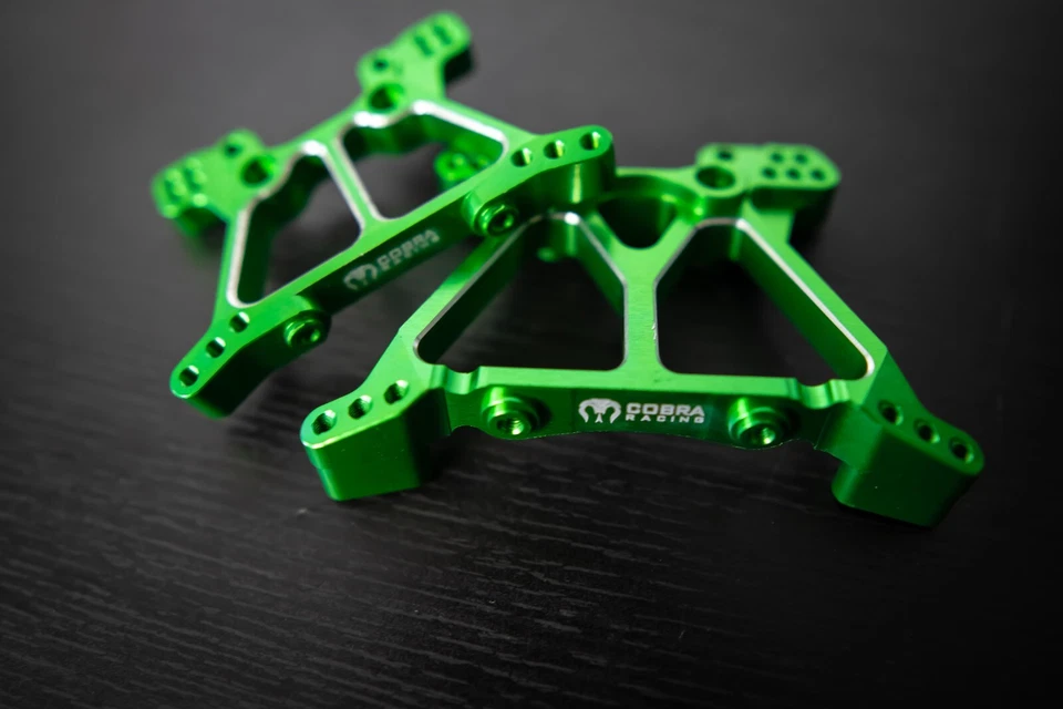 CR Green Aluminum Shock Towers for Traxxas 4x4 Slash, Stampede, Hoss - Image 3 of 4