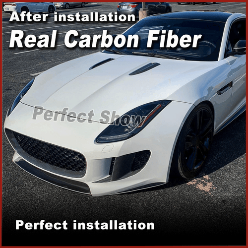 Fit For Jaguar F-type 2013-16 Real Carbon Fiber Front Bumper Grill Grille Frame  - Bild 5 von 13