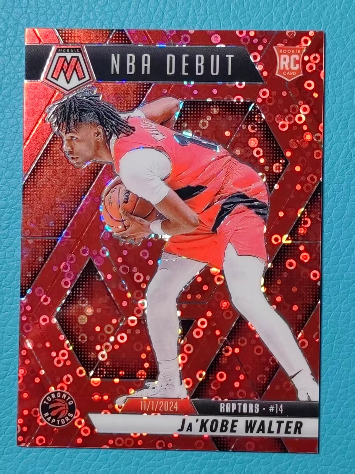 Jakobe Walter 2024-25 Panini Mosaic 56/99 Red Disco NBA Debut RC #253