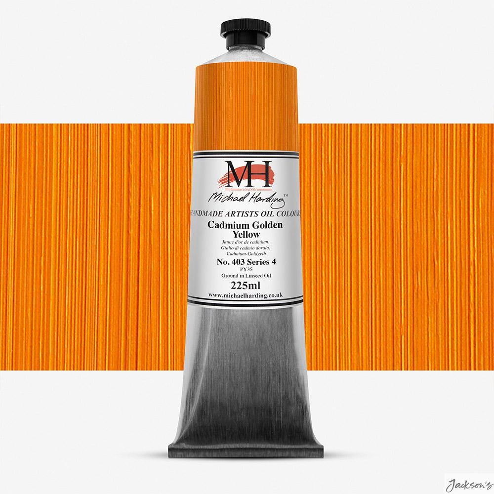 Michael Harding Artists Oil Paint Linseed Oil 225ml Cadmium Golden Yellow