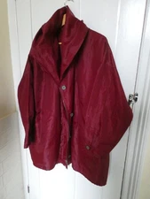 Fabulous Early 90's Vintage Romeo G Gigli Taffeta Wind Coat, Burgundy, Medium