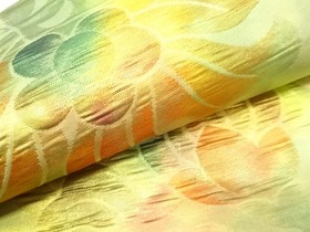 7616833: JAPANESE KIMONO JAPANESE NAGOYA OBI / WOVEN FLOWER ARABESQUE