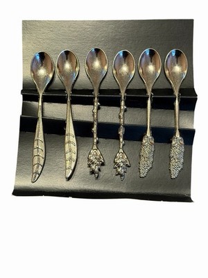 Alisveristime Turkish Teaspoons Set of 6 Silver 4 1/4'' Traditional Motifs NEW