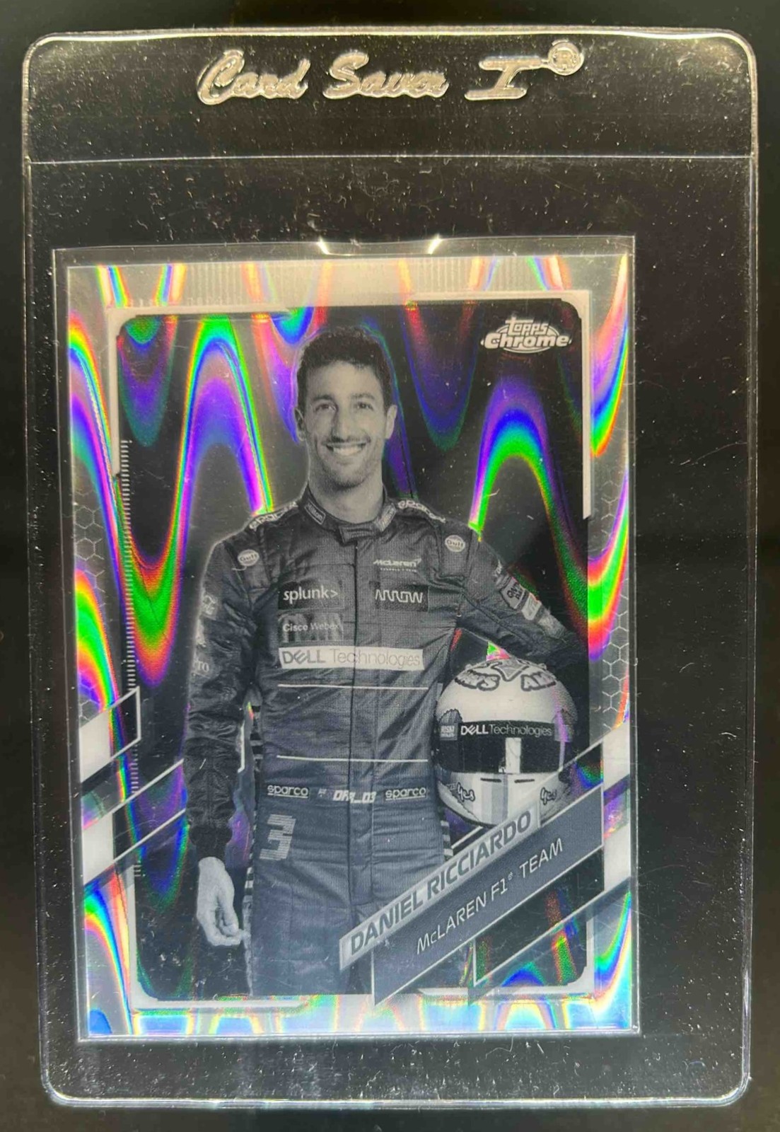 2021 Topps Chrome F1 Daniel Ricciardo Black & White RayWave Refractor #5