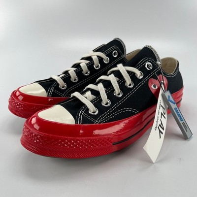 Converse Chuck 70 Ox CDG Play Black Red Midsole Mens Size 7 A01795C Sneaker