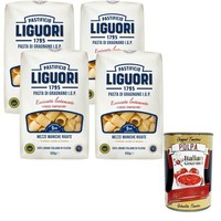 Pastificio Liguori Mezze Maniche Rigate Hartweizen Pasta 4X500G
