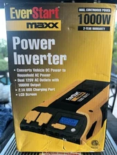 EverStart Maxx 1000W Power Inverter New Open Box, Dual AC Outlets + USB Port