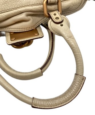 バッグ Chloe Paddington Hand Bag beige Chloe Beige Paddington Hand One Shoulder Bag Leather Lock